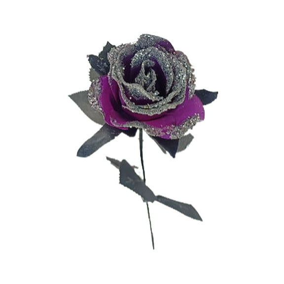 WMGHA Artificial Black Red Roses Bouquet with Glitters, Artificial Flowers Black Red Roses Halloween Long Stem Artificial Roses Fake Roses for Halloween Wedding Centerpieces Party Decor Flower