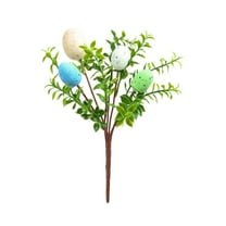WMGHA Artificial Easter Egg Stem Bouquet, Plastic Floral Picks for Spring Centerpieces, Pastel Easter Table Decor, Reusable Faux Flower Arrangement, DIY Easter Wreath Supplies