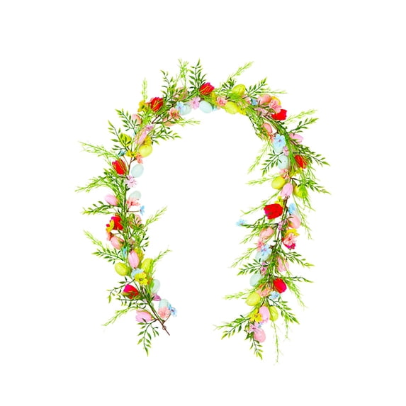 WMGHA Artificial Hanging Egg & Greenery Vines – Easter Wall Decor for Wedding/Farmhouse, Spring Mantle Swag, Durable Indoor Festive Garland, Easter Decor