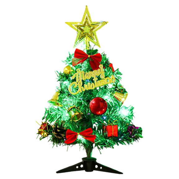 WMGHA Artificial Mini Christmas Tree,Tabletop Small Christmas Tree with 50 Warm White Lights,DIY Ball Ornaments,Home,Office,Indoor Holiday Decoration, Mini Xmas Tree,30cm/50cm