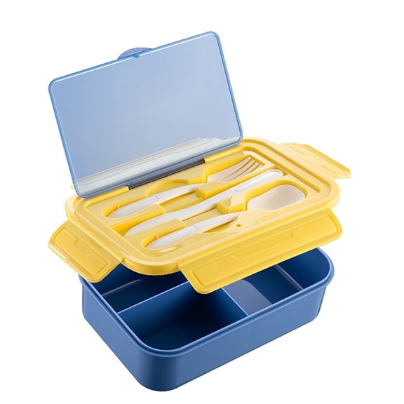 WMGHA Bento Box Adult Lunch Box, Containers for Adults Men Women with 2 Compartments, Lunchable Food Container with Utensils, Durable Perfect Size for On-the-Go Meal, BPA-Free and Food-Safe