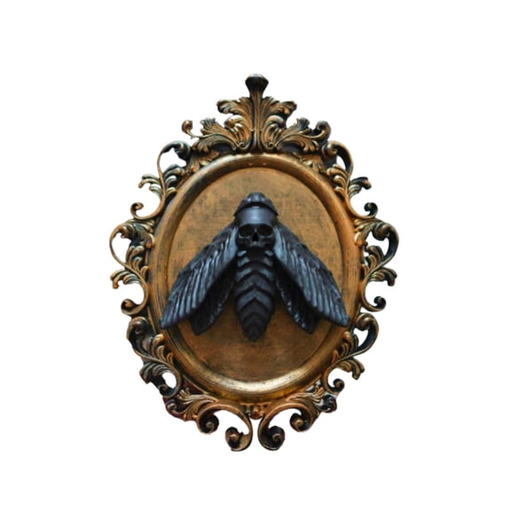 WMGHA Black Gold Animal Head Wall Decor - Gold Vintage Wall Sculpture Vampire Bat Statue, Gothic Art For Living Room Bedroom Halloween Decoration, Halloween Dark Themed