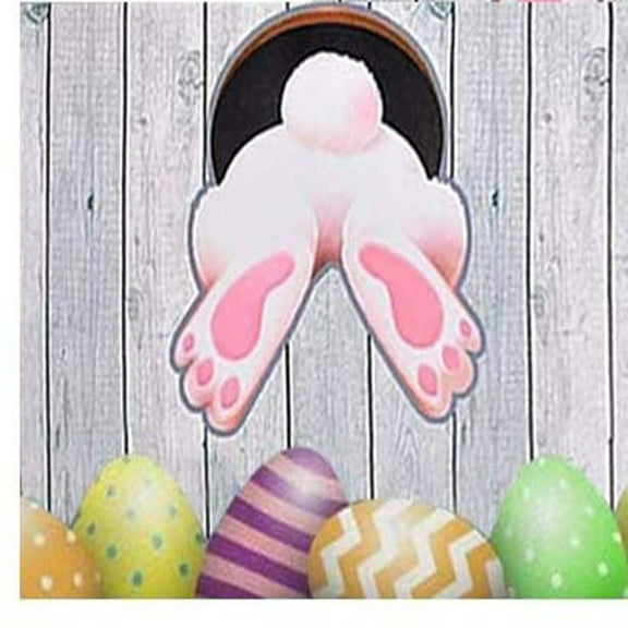 WMGHA Cartoon Rabbit Easter Placemats Set - Insulated Heat Resistant Table Mats for Dining Table, Western Spring Kitchen Decor with Anti-Slip Backing (16.5x12.6 Inch)