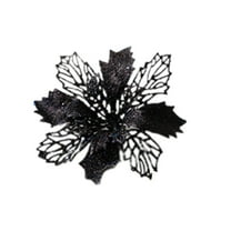 WMGHA Christmas Glitter Poinsettia Artificial Flowers Christmas Tree Ornaments with Clips for Xmas Wreath Centerpieces Wedding Party Floral Decorations