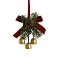 thumbnail image 1 of WMGHA Christmas Red Velvet Bow with Golden Bells and Pine Cones, Decorative Hanger for Wreath Tree and Gift Box, Festive Ornament for Holiday Door and Mantel Decor, 1 of 9