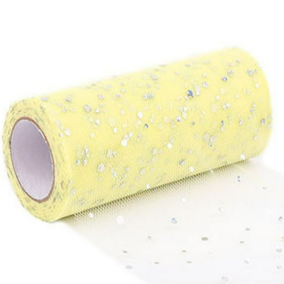 WMGHA Deco Mesh Ribbon Rolls -6 inch Wide Glitter Deco Mesh Ribbon Wrapping Ribbon Rolls for Home Door Wreath Decoration DIY Crafts Making,Christmas Tree Decor, Box Wrapping,10 Yards