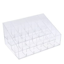 WMGHA Desktop Storage Box, Lipstick Display Rack: 24 Compartment Acrylic Gloss Organizer Lipstick Organizer Holder Clear Makeup Organizer Lipstick Case for Lip Gloss Brushes