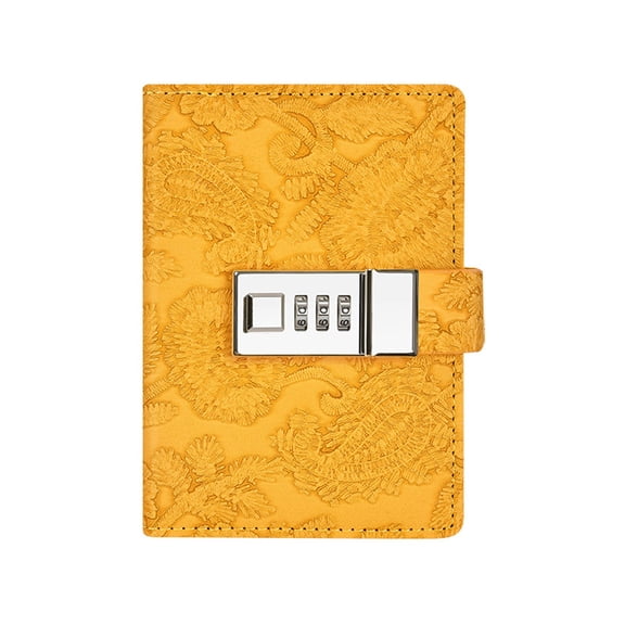 WMGHA Diary with Lock,PU Leather Diary with Combination Lock Password Notebook Locking Journal Diary, Refillable Writing Notebook for School/Office Use,Gift for Students/Teens, 5.5 x 4 inch