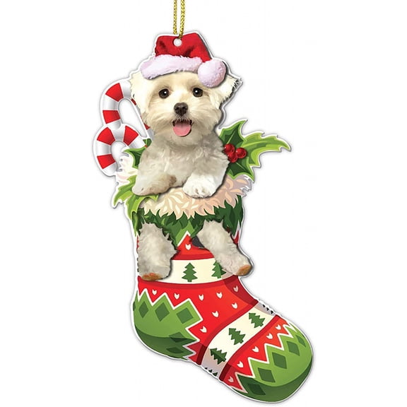 WMGHA Dog Christmas ornaments Dog Christmas Tree ornament Sock Acrylic ornament Tree Hanging Tree Topper Dog ornament 2024 for Decoration Easter Ceramic Decorations