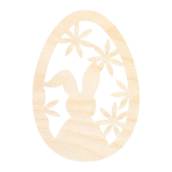 WMGHA ‌Easter 2025 DIY Unfinished Wooden Bunny Craft Sign, Handmade Easter Bunny Decor Kit, Rustic Farmhouse Spring Home Decoration, Paintable Wood Chip Wall Art