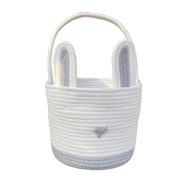 WMGHA Easter Bunny Basket Tote Bag Easter Rabbit Candy Gift Storage Bucket Toys Bucket Tote 13x13 Storage Organizer,Easter Basket Stuffers For Adults,Easter Decorations For Tree