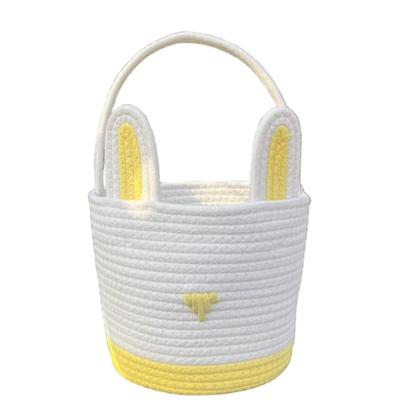 WMGHA Easter Bunny Basket Tote Bag Easter Rabbit Candy Gift Storage Bucket Toys Bucket Tote 13x13 Storage Organizer,Easter Basket Stuffers For Adults,Easter Decorations For Tree