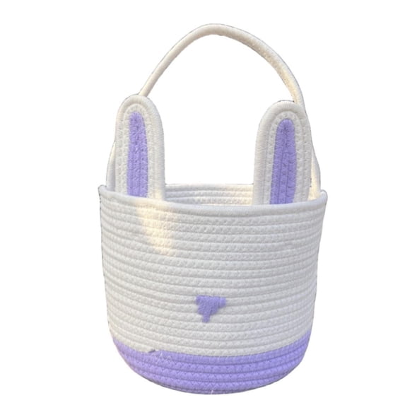 WMGHA Easter Bunny Basket Tote Bag Easter Rabbit Candy Gift Storage Bucket Toys Bucket Tote 13x13 Storage Organizer,Easter Basket Stuffers For Adults,Easter Decorations For Tree