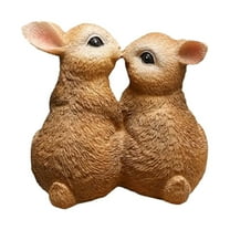 WMGHA Easter Bunny Couple Decorations Spring Easter Rabbit Decor Figurines Valentine Day Tabletopper Decorations for Party Home Holiday Cute Rabbit Easter Day Couple Gifts Decorations