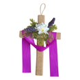 thumbnail image 1 of WMGHA Easter Front Door Wreath Cross Easter Wreath Wood Artificial Hanger Wall Wreaths Christian Lily Flowers Signs Door Decorations for Home Porch Spring Farmhouse Party Decor, 1 of 5