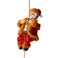 thumbnail image 1 of WMGHA Electric Animated Climbing Santa Claus Christmas Ornament On Beads Ladder, Indoor/Outdoor Hanging Christmas Tree Decoration,Musical Moving Figure Xmas Christmas Ornament,10", 1 of 9