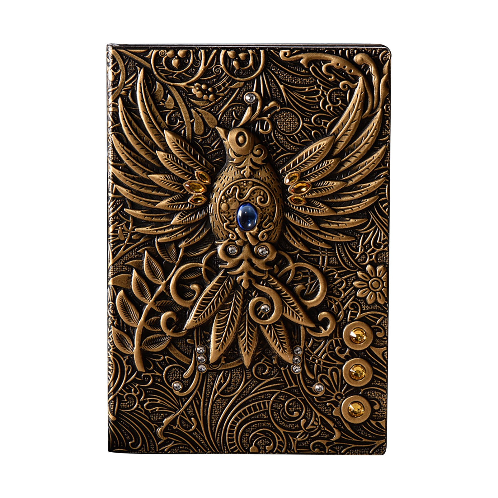 WMGHA Embossed Leather Journal Writing Notebook - Antique Handmade Leather Daily Notepad Sketchbook, Phoenix Gift For Men & Women,Travel Sketchbook & Poetry Diary,100 Sheets,A5 (5.5" X 8.3")