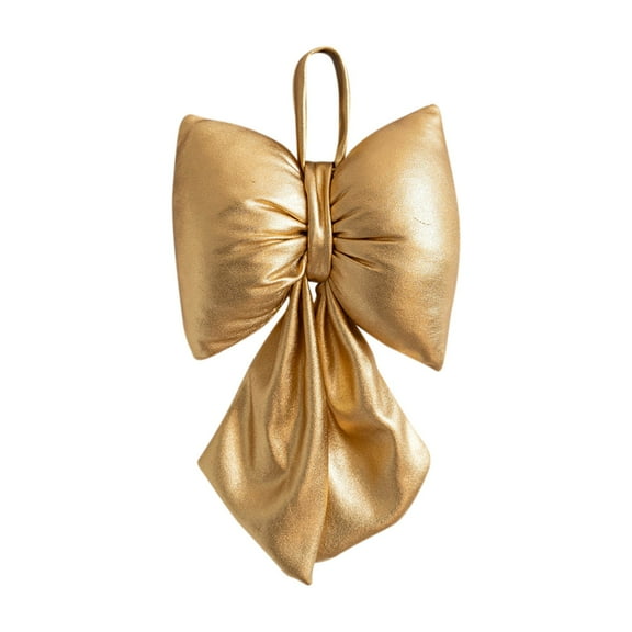 WMGHA Glitter Christmas Bow Decorations for Xmas Tree 10 × 7.5 inch 3D Shiny Bows Hanging Ornaments Decorative Fabric Bow-Knot Pendant for Holiday Party and Wedding