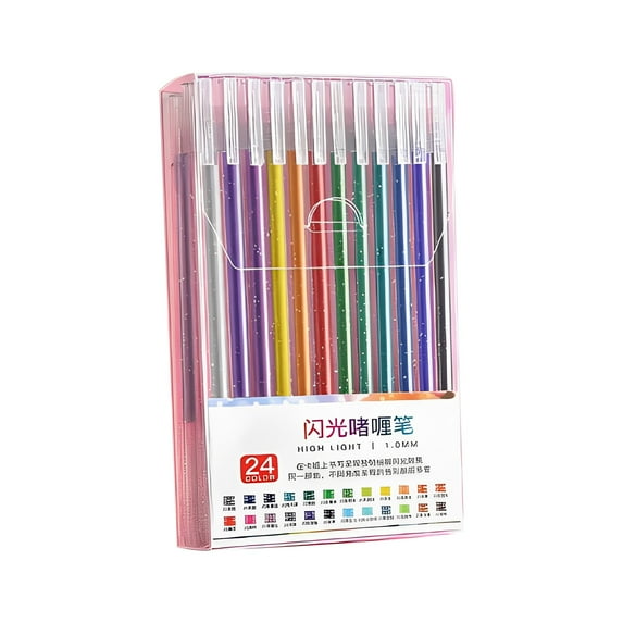 WMGHA Glitter Gel Pen Set for Adult Coloring Books, Glitter Ink Pens for Drawing, Doodling, Crafts & Note Taking - Vibrant Sparkle Gel Pens with Fine Tip, Art Supplies for Journals & DIY Projects