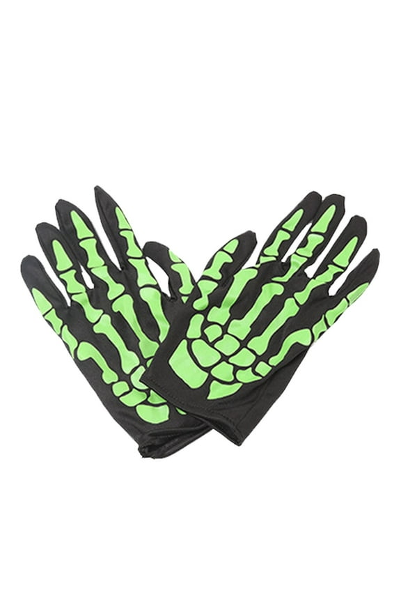 Gothic Skeleton Racing Gloves – Full-Finger Halloween Bone Gloves for Cosplay, Motorcycle Riding, Costume Accessories – Unisex Spooky Fashion Gear