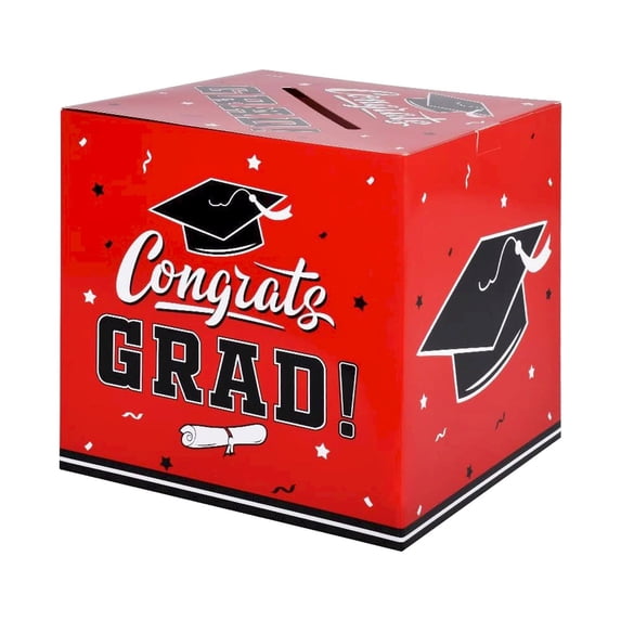 WMGHA Graduation Card Box 2025 - Congrats Grad Card Boxes Holder, 2025 Graduation Gift Cards Box for Graduation Party Decorations 2025 Favors Decor Supplies Props,9 inches