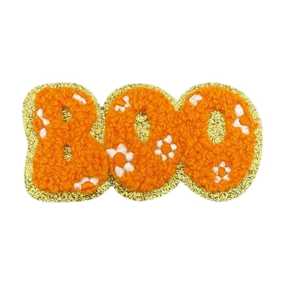 WMGHA Halloween Chenille Patches Cute Glitter Pumpkin Ghost Boo Skull Witch Bat Sew Iron on Repair Embroidered Applique DIY Crafts Decorative Collection Gifts for Clothing Jacket Backpack Hat