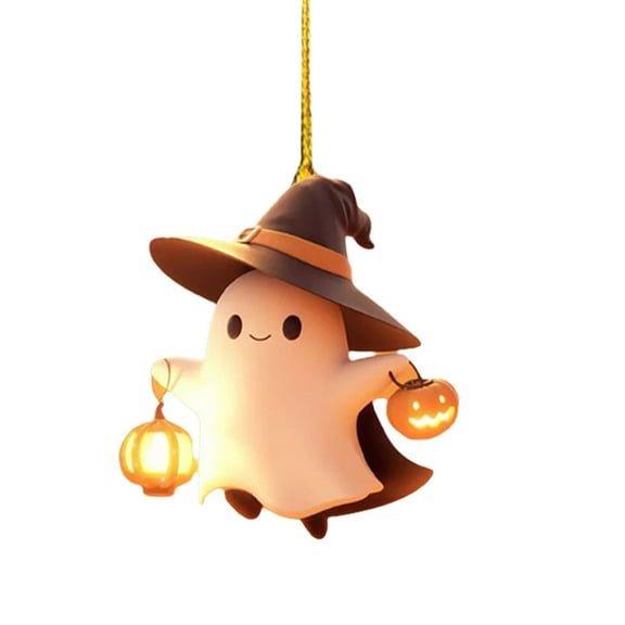 WMGHA Halloween Ghost Acrylic Hanging Ornament, Flying Ghost Halloween Party Gift Decorations, Ghost Cutouts Décor Crafts Pendant Favor for Home Fireplace Tree Wall Decor (6 Styles)