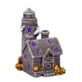 thumbnail image 1 of WMGHA Halloween Village Ornaments Accessories,Haunted House Figurine with Bat Ghost Pumpkin for Halloween Decor,Large Pre-Lit Lighted Resin Village Statue for Indoor Outdoor Party Table Decor, 1 of 8