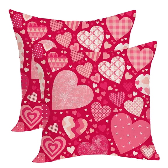 WMGHA Happy Valentines Day Pillow Covers Love Throw Pillow Cover, 18 x 18 Inch Anniversary Wedding Cushion Case Decoration for Sofa Couch Outdoor Couch Sofa Decoration