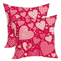 WMGHA Happy Valentines Day Pillow Covers Love Throw Pillow Cover, 18 x 18 Inch Anniversary Wedding Cushion Case Decoration for Sofa Couch Outdoor Couch Sofa Decoration