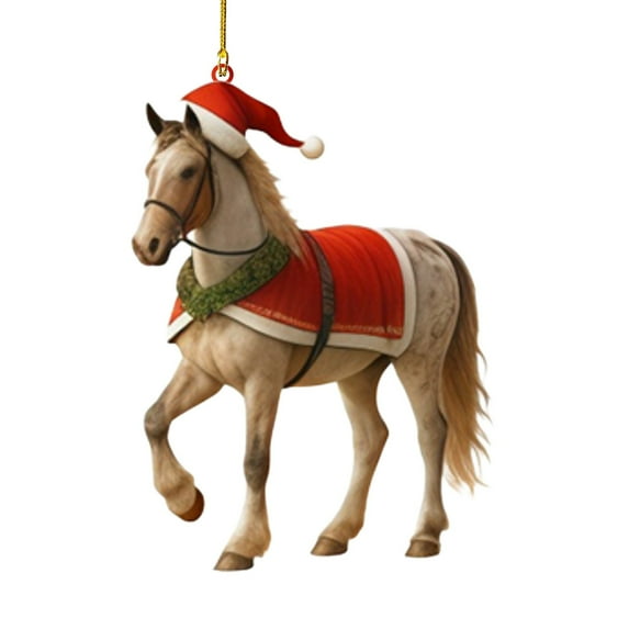 WMGHA Horse Ornaments for Christmas Tree - 2D Flat (Not 3D) Acrylic Christmas Ornaments 2026 for Decor - Horse Gifts for Women Men,Birthday Equestrian Gifts for Mom Dad Friend, Animal Ornament