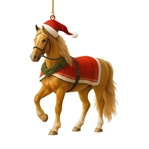WMGHA Horse Ornaments for Christmas Tree - 2D Flat (Not 3D) Acrylic Christmas Ornaments 2026 for Decor - Horse Gifts for Women Men,Birthday Equestrian Gifts for Mom Dad Friend, Animal Ornament