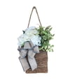 thumbnail image 1 of WMGHA Hydrangea Door Hanger Basket Wreath - Farmhouse Spring Wreath with Wildflowers, Mother's Day Decor, Artificial Rattan Hanging Basket for Porch, Wall, Home Decor, 1 of 9