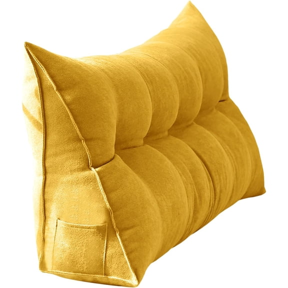 WMGHA Large Bolster Triangular Headboard Wedge Backrest Positioning Support Bed Rest Reading Pillows Headboard Wedge Pillows for Day Bed with Removable Cover, 50*60cm