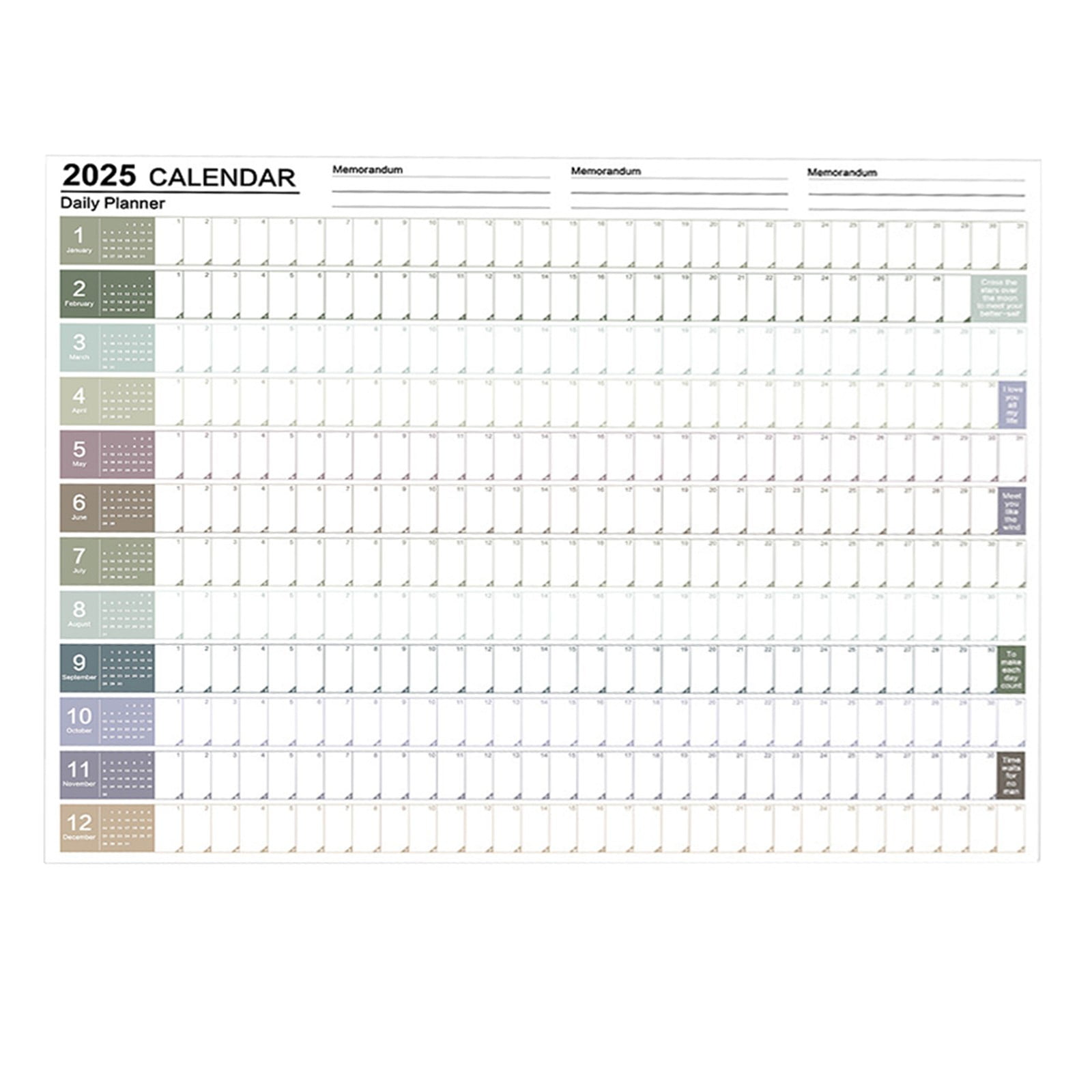 WMGHA Large Yearly Calendar 2025, 7.32*10.3in Wall Calendar with ...