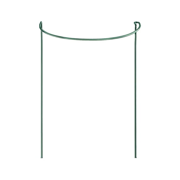 WMGHA Plant Support Stakes, Half Round Metal Peony Cages and Support, Green Garden Plant Stake Plant Support Ring Border for Peony Tomato,Hydrangea,Flower Indoor Outdoor, 10" W x 24" H