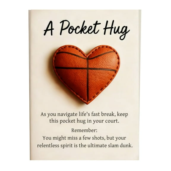 WMGHA Pocket Hug Gift Bulk Hug Cards with Heart Shape Baseball Softball Basketball Keepsake Exchange Relationship Cards for Athletes and Sports Lovers, Ideal as Inspirational Gift and Decor