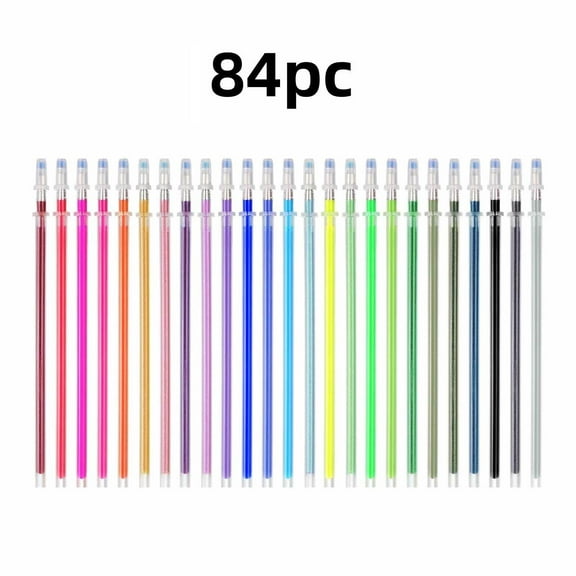 WMGHA Premium Glitter Gel Pen Refills 1mm Medium Point Glitter Markers Colorful Smooth Writing Neon Pen for Crafting,Doodling,Drawing, Adult Coloring Book,70ml Long-Lasting Ink,72/84/120 PCS