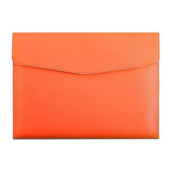WMGHA Premium Leather A4 Document Folder with Adjustable Dividers - Thickened Snap Closure Portfolio for Office/Conference Storage (Multi-Pocket Organization)
