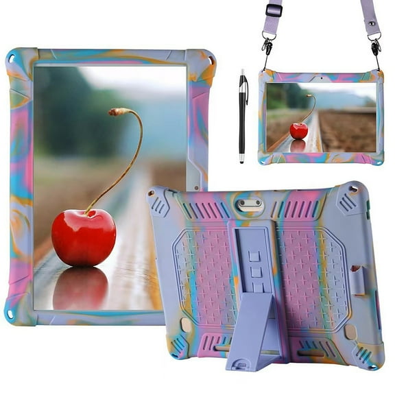 WMGHA Protective Case With Strap Handle Stand Friendly Proof Cover For 10/10.1 Inch Android Tablet Silicone Shockproof Kids Design Handle Carrying