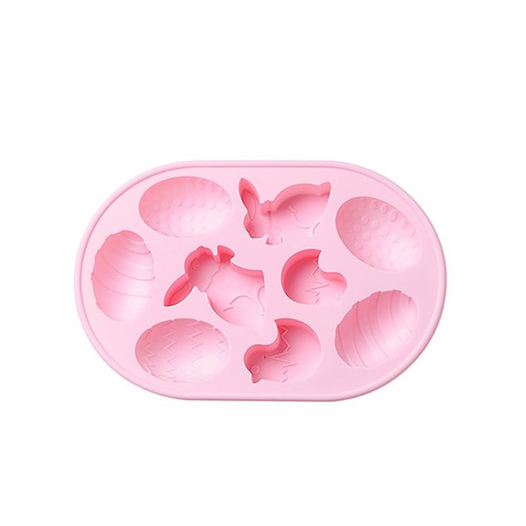 WMGHA Rabbit-Shaped Easter Silicone Mold Kit - 3D Baking Chocolate Tray with Chicks & Egg Designs, Spring Craft Supplies for Easter, Homemade Candy Molds, Kids Holiday Activity (9 Cavities)