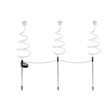 WMGHA Set of 3 Christmas Decoration Outdoor Spiral Tree, LED Xmas Collapsible Tree Lighted 3D Tree Lights Holiday Display Decorative for Indoor Outdoor Xmas Patio Wedding Decor