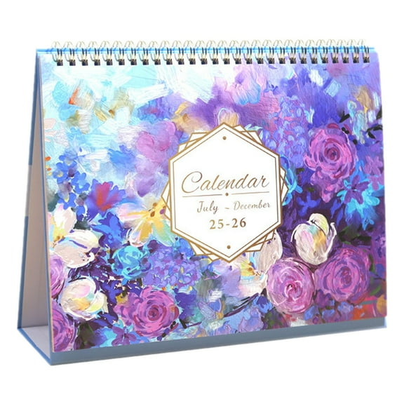 WMGHA Small Standing Desk Calendar 2026, 10x8" Flip Stand Up Calendar Planner, Artwork Designs, Perfect Size for Desktop, Beautiful Floral Art from January to December 2026