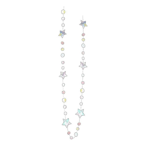 WMGHA Star Moon Circle Dot Garland Party Decoration Kit Hanging Crescent and Twinkle Little Star Streamer Bunting Banner for Kids First Birthday Ramadan EID Mubarak Baby Shower Wedding Decor