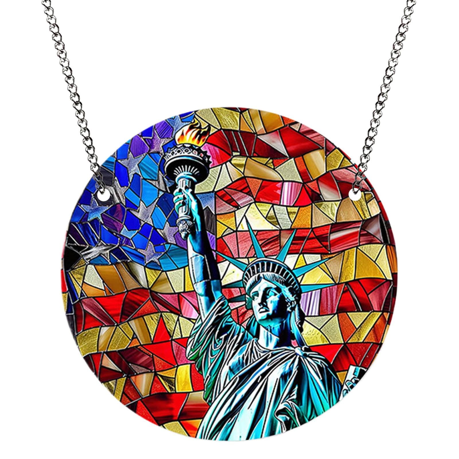WMGHA Statue of Liberty Sun Catcher,Handmade Statue of Liberty Stained ...