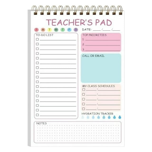 WMGHA Teacher Notepad To-Do List Organizer - Checklist Notebook for Classroom Tasks & Notes - Teacher Appreciation Gift - Undated Planner with Priority Stickers
