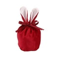 thumbnail image 1 of WMGHA Velvet Easter Bunny Ear Drawstring Bags - 1-Pack Party Favor Pouches for Egg Hunt Candy, Holiday Gift Baskets, Velour Goodie Bags with Metallic Accent, 1 of 4