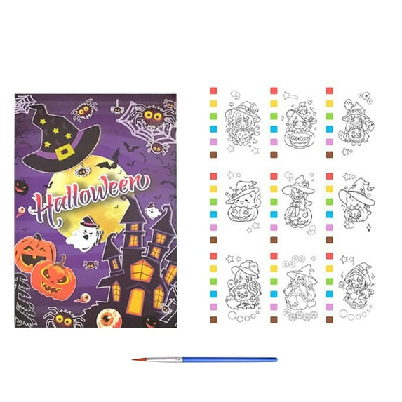 WMGHA Watercolor Painting Books, Pocket Watercolor Painting Coloring Kit, Paint with Brush Travel Activity Party Favors for Kids Toddlers,Portable Art Sketchbook with Brush for Outdoor