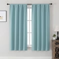 thumbnail image 1 of MKHILL Aether Aqua Rod Pocket Blackout Curtains 2 Panels, 63 Inch Long Thermal Insulated Light Blocking Window Drapes, Each 40" W x 63" L, Aqua, 1 of 8