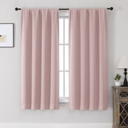 MKHILL Aether Blush Blackout Curtains 2 Panels, 63 Inch Long Thermal Insulated Room Darkening Window Drapes for Bedroom Living Room, Each 40" W x 63" L, Blush